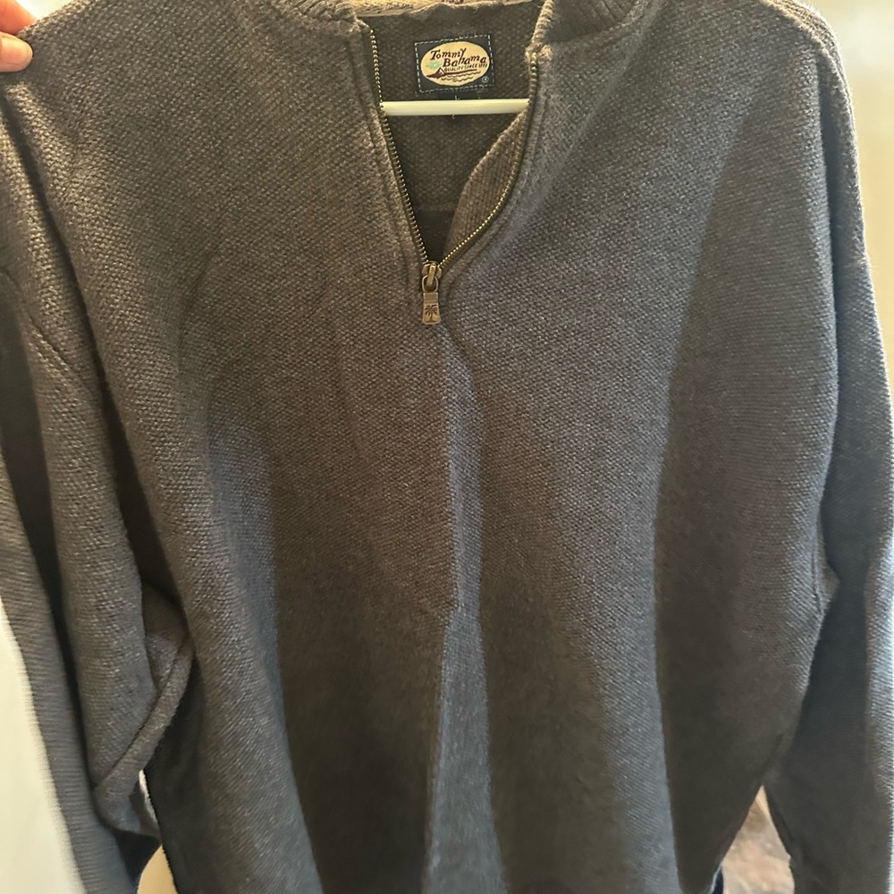 Tommy Bahama Charcoal Zip-Up Sweater